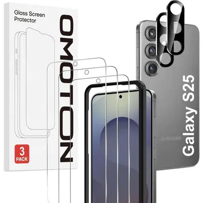 Image de Film de protection en verre trempé pour Samsung Galaxy S25, protection d'objectif, anti-rayures, sans bulles, lot de 3+2, pour écran de 6,2 pouces