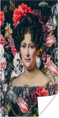 Produktbild von MuchoWow® Poster Malerei - Blumen - Dubois Drahonet 60x120 cm - Wandschmuck