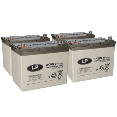Produktbild von Bleigel Akku 4x 12V 30Ah kompatibel zu Rollstuhl E-Mobil Seniorenmobil u.a.