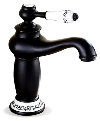Produktbild von Antiker Messing Mischbatterie Wasserhahn für Bad und Waschtischarmatur (Schwarz)