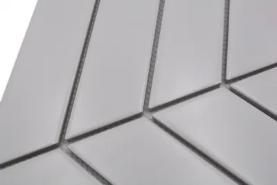 Produktbild von Mosaikfliese Keramik Mosaik Fischgrät uni weiss matt Küche Wand Dusche MOS24-CHEV01_m
