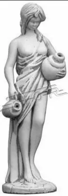 Produktbild von Gartenfigur "Frau Fontaine" 78cm Teichfigur Menschen Steinguss Gartendeko 101054