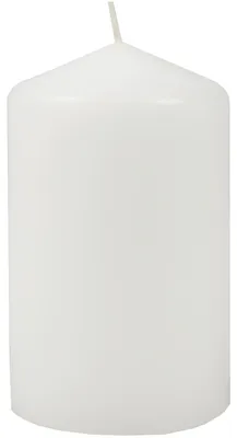 Produktbild von HS Candle 6er Pack Stumpenkerzen Weiß, Ø 6 cm x 10 cm, ca. 25 h Brenndauer, matt-glattes Finish, Baumwolldocht, Herstellung in der EU, für Tischdeko und Adventskranz