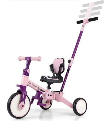 Zdjęcie produktu dla Milly Mally Rowerek 5w1 Optimus Max Pink