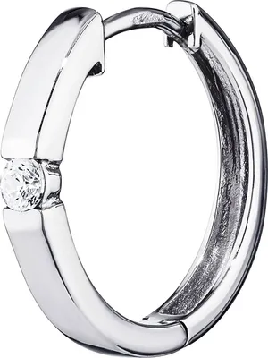Produktbild von Einzel 925er Sterlingsilber Klappcreole Zirkonia Glänzend Rhodiniert 16,2mm 4781