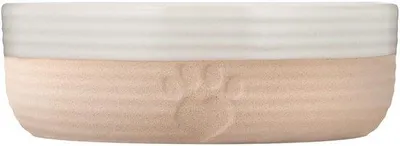 Produktbild von Kleine Teller aus dauerhaftem Keramik, 13 cm Durchmesser, 250 ml Fassungsvermögen, ideal für Haustiere, wasserdicht und frostbeständig