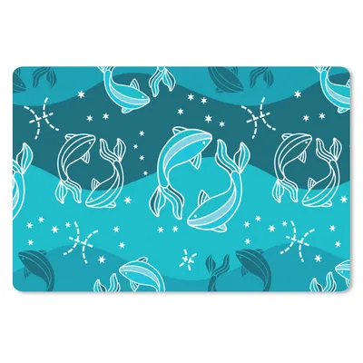Produktbild von MuchoWow® Schreibtischunterlage Fische - Tierkreiszeichen - Design 60x40 cm - XXL Mauspad - Großes Mauspad