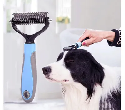 Obrázek produktu pro Wisam Dvoustranný kartáč na péči o srst a čištění pro psy a kočky, modro-černý