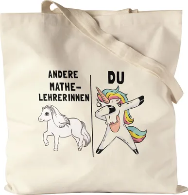 Produktbild von Andere Mathelehrerinnen Du Jutebeutel Stoffbeutel Canvas  Pferd Einhorn Humor Lustig Unicorn Geschenk Apotheke