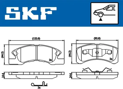 Produktbild von SKF VKBP 80490 A Bremsbeläge Satz Vorne Bremsklötze für MITSUBISHI Mirage / Space Star Schrägheck (A0A) für DAIHATSU Cuore VII (L275, L285, L276)