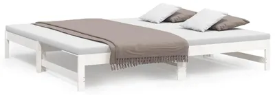 Obrázok produktu pre vidaXL Rozkladacia posteľ biela 2x(100x200) cm Masívne borovicové drevo