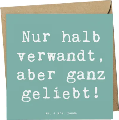 Produktbild von Mr. & Mrs. Panda doppelkarte Spruch Halbbruder Liebe - Meeresbrise - Geschenk, Geschwister, Klappkarte, persönliche Erinnerungen, Geschenke, Glückwunschkarte, Beziehung