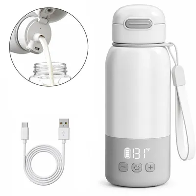 Produktbild von Tragbarer Wasserkocher mit Temperaturregelung, elektrischer Thermobecher für Babywasser und Milch, kabellos, 100 W, 10800 mAh, 14,8 V