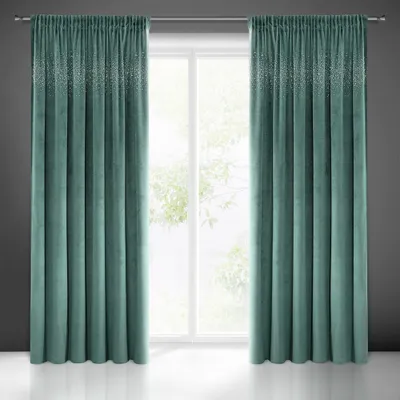 Produktbild von Vorhang AURORA dunkeltürkis 140x270 cm  Kräuselband
