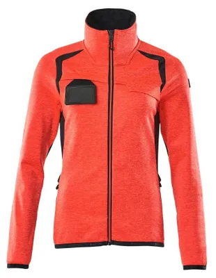Produktbild von MASCOT® Fleecepullover mit Reißverschluss, Damen Microfleecejacke Größe S, Hi-vis rot/schwarzblau | Packung (1 Stück)