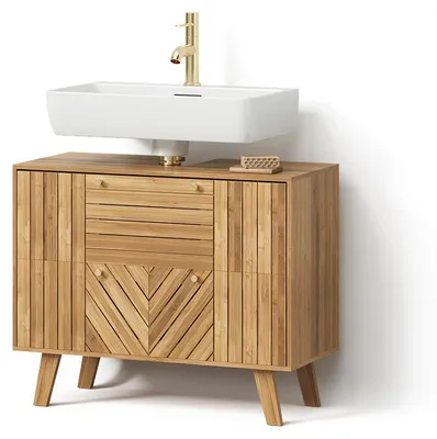 Immagine prodotto di Mobile sottolavabo per bagno Livinity Olona Bambù 80 x 65 cm con 2 cassetti, Model 62559