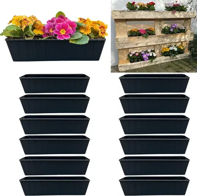 Productafbeelding van Bloembakken voor balkon en europallets - Set van 12 stuks, 37 cm