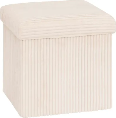 Obrázek produktu pro Eazy Living Cord Pouf + úložný box Calie White