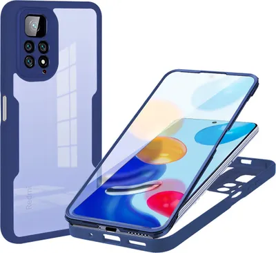 Image de Redmi Note 11S Housse de protection, protection d'écran intégrée 360 degrés Housse de protection complète pour Xiaomi Redmi Note 11 4G/Note 11S bleu