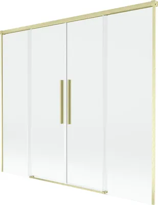 Immagine prodotto di Mexen Rox paravento per vasca da bagno 2-ante scorrevole 190 x 150 cm, trasparente, oro spazzolato - 8C9-190-002-55-00