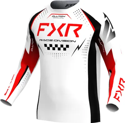 Zdjęcie produktu dla Koszulka motocrossowa FXR Clutch Pro, biała/czerwona/czarna, XS