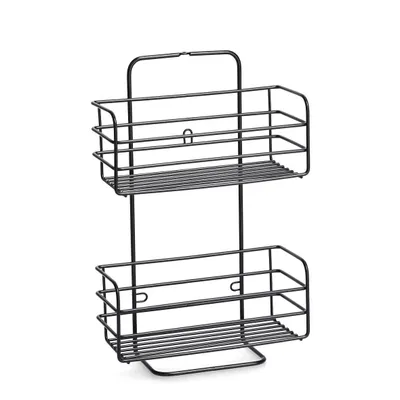 Image de Organisateur de salle de bain Zeller, en métal, 25 x 9 x 38 cm, noir