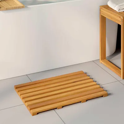 Produktbild von "Schlussverkauf" Badematte Uni - VIDAXL - Braun 100x53 cm Holz C17810