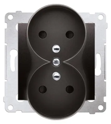 Image de Prise double SCHUKO en saillie anthracite mat contact Simon 54 Premium EGSZ2NZ/48