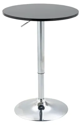 Zdjęcie produktu dla Okrągły Stół Barowy Stół Obrotowy Z Regulacją Wysokości Stal Czarny Ø61X70-97Cm