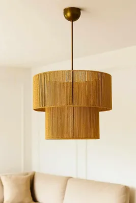 Produktbild von Opviq, Hochwertiger Kronleuchter aus Kunststoff, Braun, Ø30 h:30 cm | Höhenverstellbar 40-70 cm | E27 Fassung, max. 40 W | Skandinavisches Design, ideal für moderne Wohnräume.