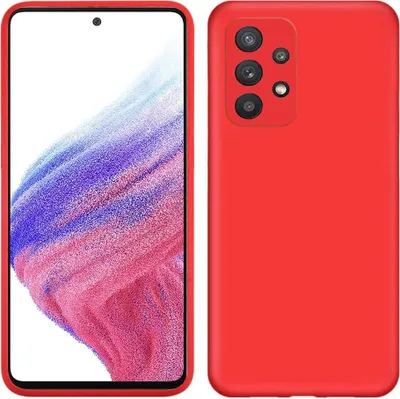 Produktbild von Galaxy A53 5G Hülle, Flüssig Silikon Weich Gummi Schutzhülle für Samsung Galaxy A53 5G Rot