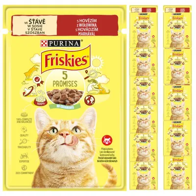 Produktbild von Purina Friskies Rindfleisch 12x85g Nassfutter für Katzen in Soße
