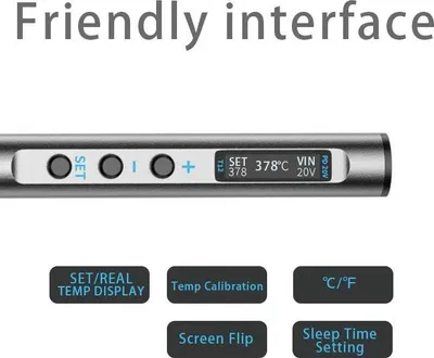 Produktbild von Elektrischer Lötkolben - T12-BC2 Lötspitze - 65 W - USB-C - 5–20 V - 180–450 °C - Violett