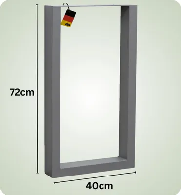 Produktbild von Tischbeine Metall 40x72cm Grau – DIY Tischgestell 1er Set inkl. Schrauben