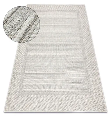 Image de Tapis JERSEY 19261 gris - Cadre, structurelles, boucle BOHO beige 80x150 cm