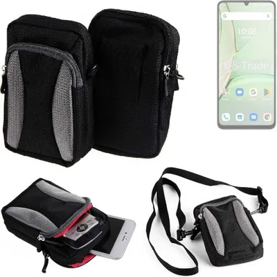 Produktbild von K-S-Trade Holster Schutz Hülle kompatibel mit UMIDIGI G9T Handy Hülle Gürteltasche Umhängetasche mit Zusatzfach schwarz