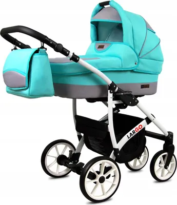 Produktbild von BabyLux® Largo | 3in1 Kinderwagen Set | Mint | Kombikinderwagen | Kinderwagenset | Buggy + Babyw