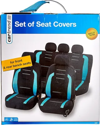 Produktbild von UNITEC Sitzbezugset Fashion Iceblue 14-teilig – Universal Autositzbezüge