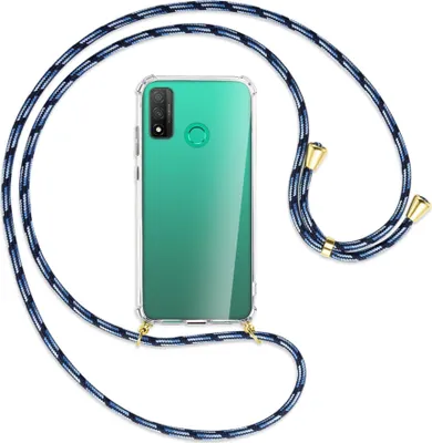 Produktbild von Handykette Backcover-Schutzhülle mit Band (Metall goldfarben) für Huawei P Smart 2020 - Blautöne