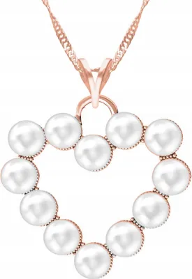 Immagine prodotto di Collana di perle a cuore placcate oro, argento 925