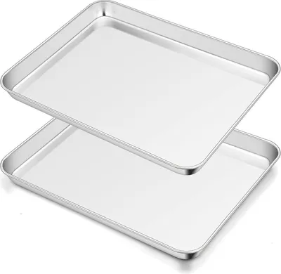 Zdjęcie produktu dla Zestaw blach do pieczenia ze stali nierdzewnej Homikit 40x30x2,5 cm 2 sztuki - można myć w zmywarce i zdrowe