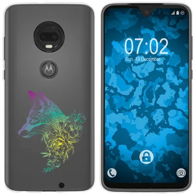 Produktbild von PhoneNatic Case kompatibel mit Motorola Moto G7 Plus Silikon-Hülle Floral Fuchs M1-4