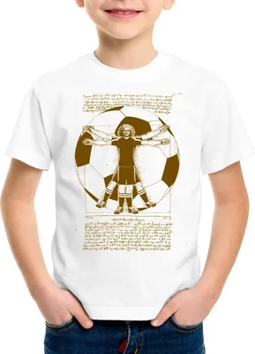 Produktbild von BaumwolleCloud Vitruvianischer Fußballer Kinder T-Shirt spieler mannschaft