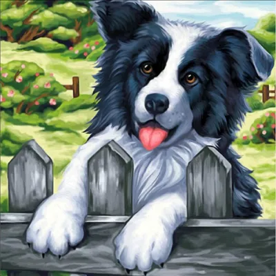 Produktbild von Artelo Diamond Painting Hund Bild 5D Mosaik Set