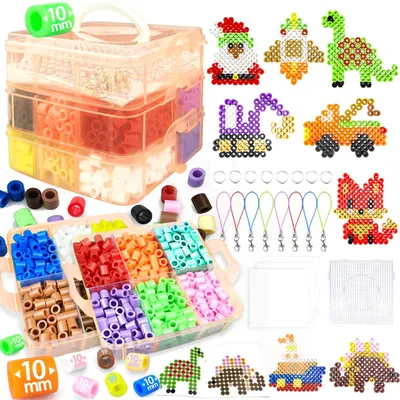 Image de Elzusha - Kit de perles à repasser, multicolores, 10 mm, 1000 pièces
