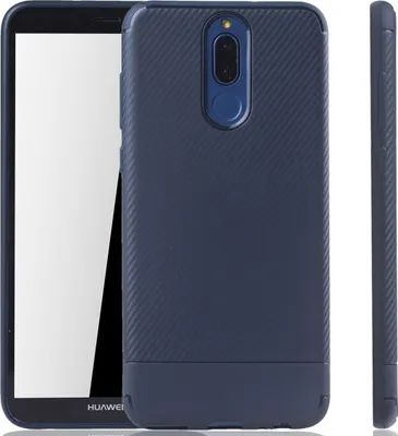 Immagine prodotto di Custodia protettiva per Huawei Mate 10 Lite, effetto carbonio, bumper blu