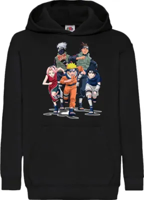 Obrázek produktu pro Dětská Mikina S Kapucí Naruto Team 7 04, 7-8 Jahr - 128 / Černá