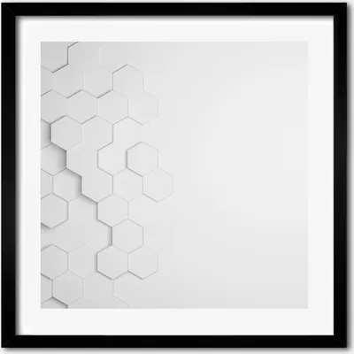 Produktbild von Bild - 50 cm x 50 cm - MDF - Rahmen, Wandkunst - Sechsecke Hintergrund