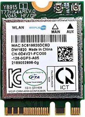 Produktbild von Dell Wireless 1820 0d4v21 Qualcomm DW1820 Modul, M.2, WLAN, Bluetooth 4.1
