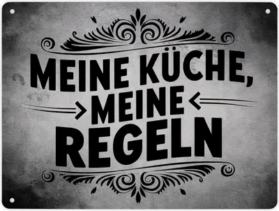 Produktbild von Meine Küche meine Regeln Metallschild XL in 21x28 cm
